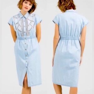 POL Denim Button Down Dress